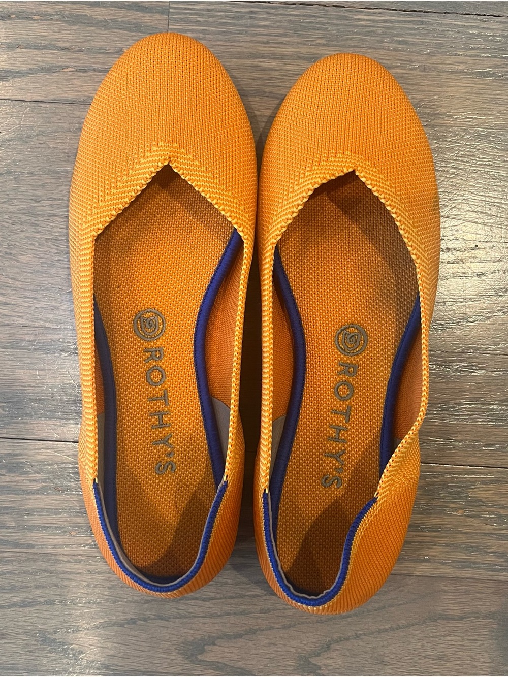 Rothy's Ballet Flat Marigold Yellow Slip On Knit Round Toe Size 8.5 Colorful